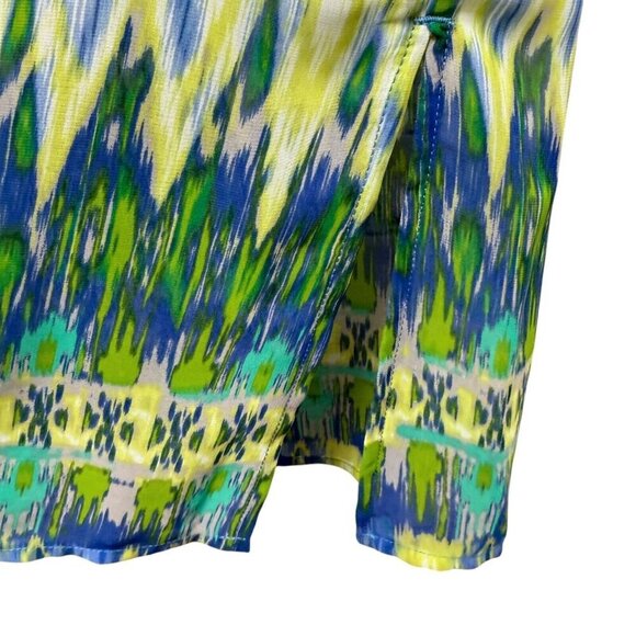 CHICO'S Ikat Breeze Top Small Petite (Chicos0) Sheer Tunic Boho Green Print NWT - Picture 10 of 10